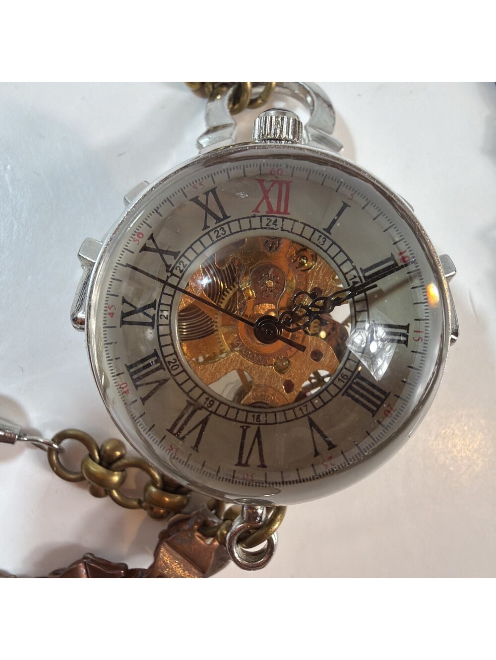 Mechanical Brass Retro Case Pocket Watch Tested